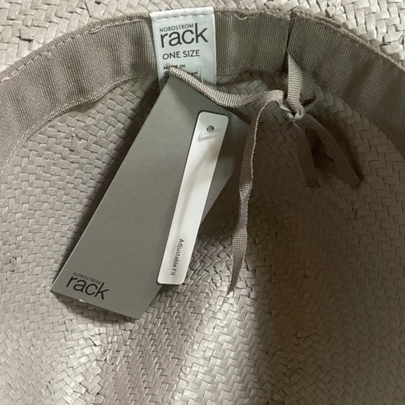 Panama Hat - Woven Construction - Gray Combo - Contrast ribbed panel with bow - Picture 6 of 7